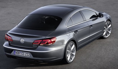 An overhead rear three quarter view of the concept VW CC