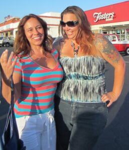 Car girls, Holly and Amanda.