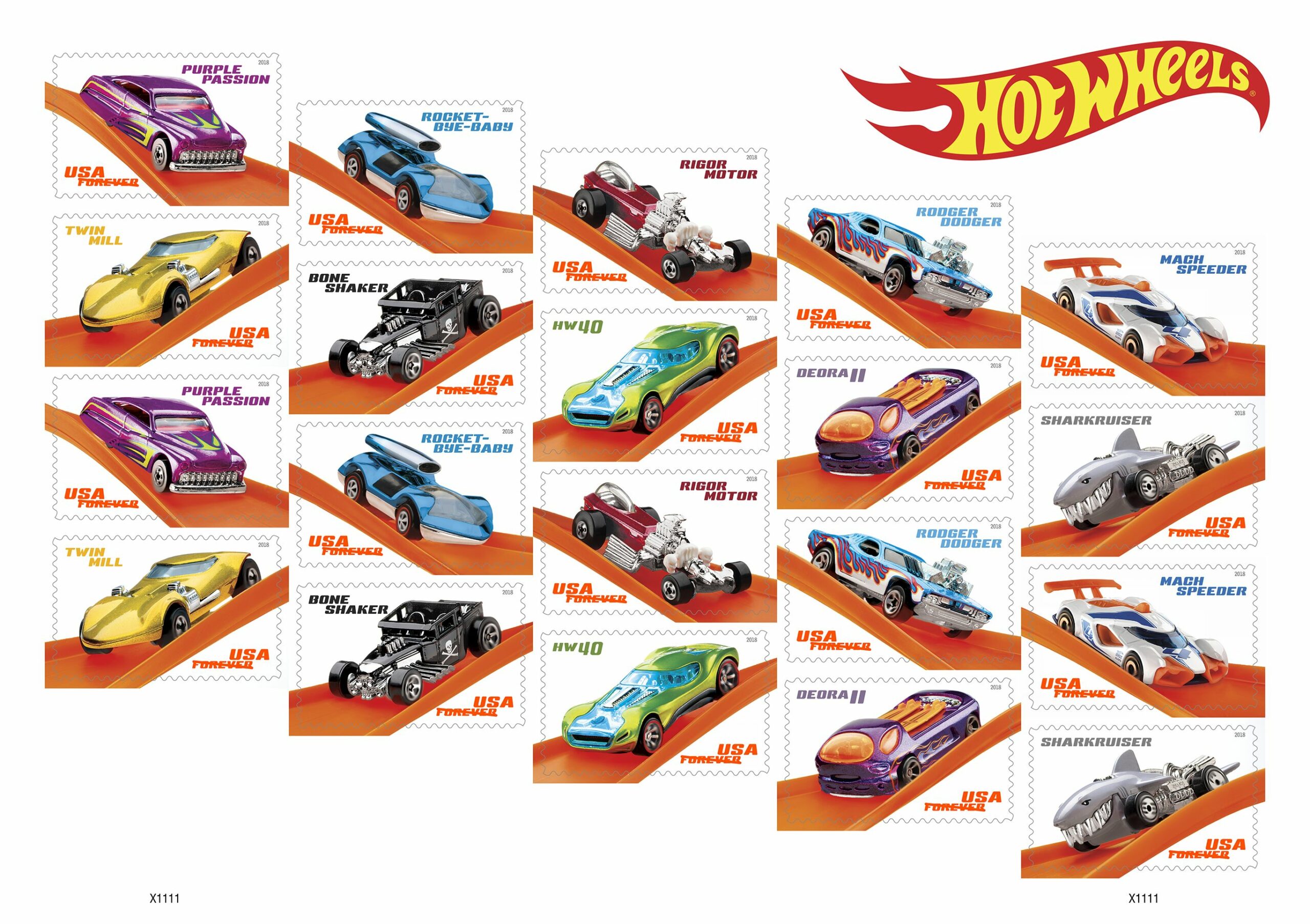 Hot wheels stamp set of 20 