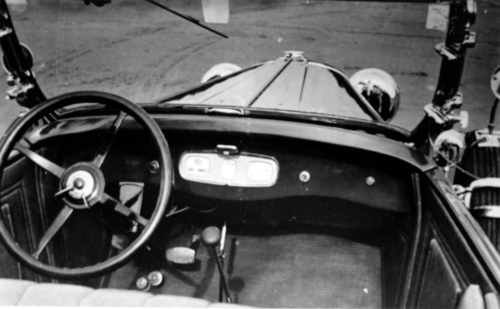 A dashboard from the new 1928 Dodge Victory Six. 