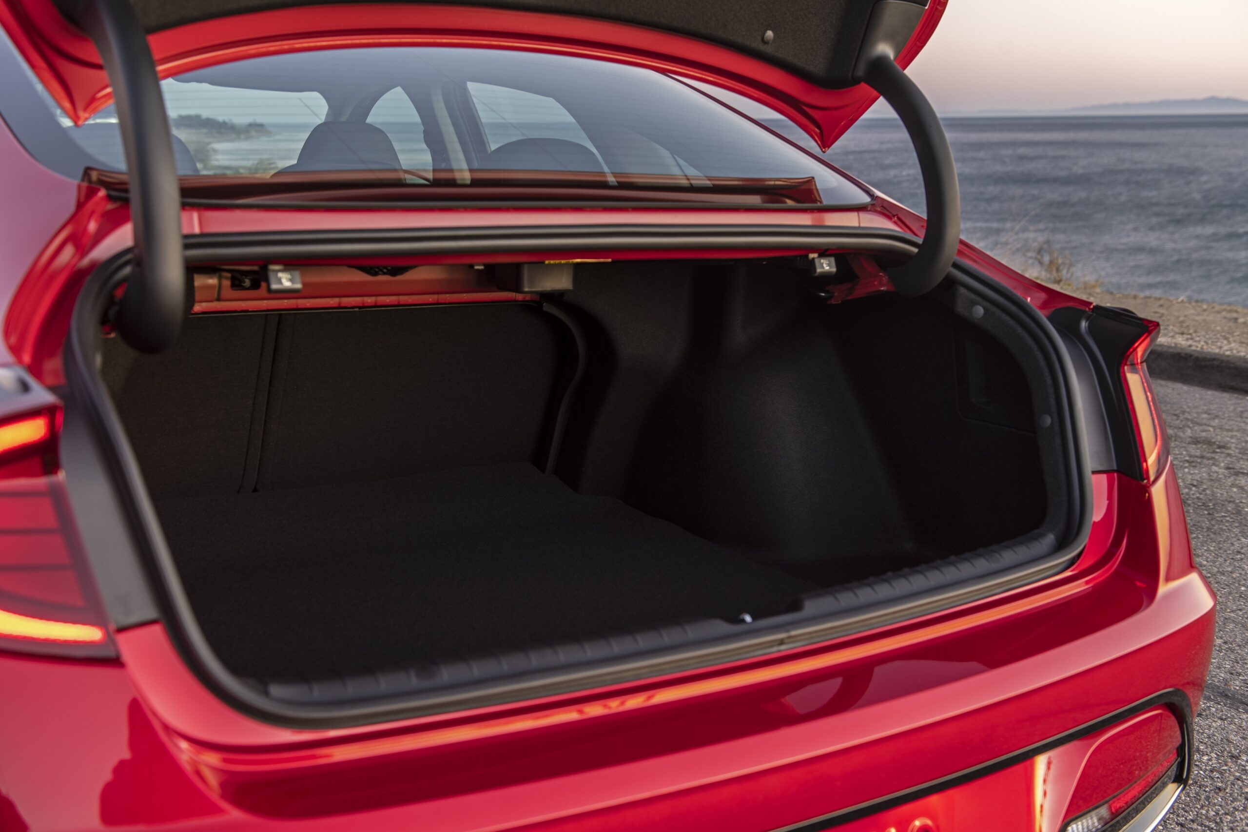 The open trunk, showing possible space of 16 cubic feet.