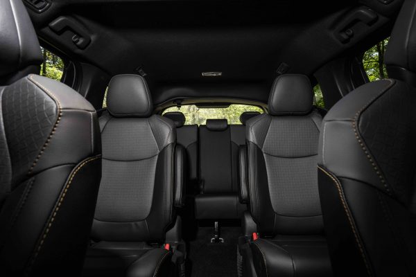 The 2021 Toyota Sienna Woodland Edition back seats.