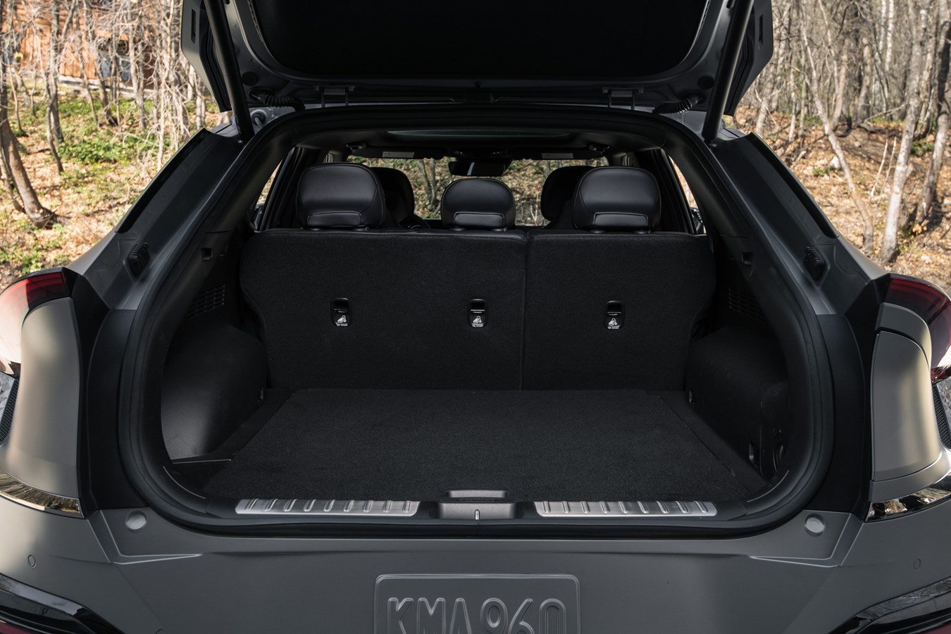 Cargo space behind the back seat in the 2022 Kia EV6.