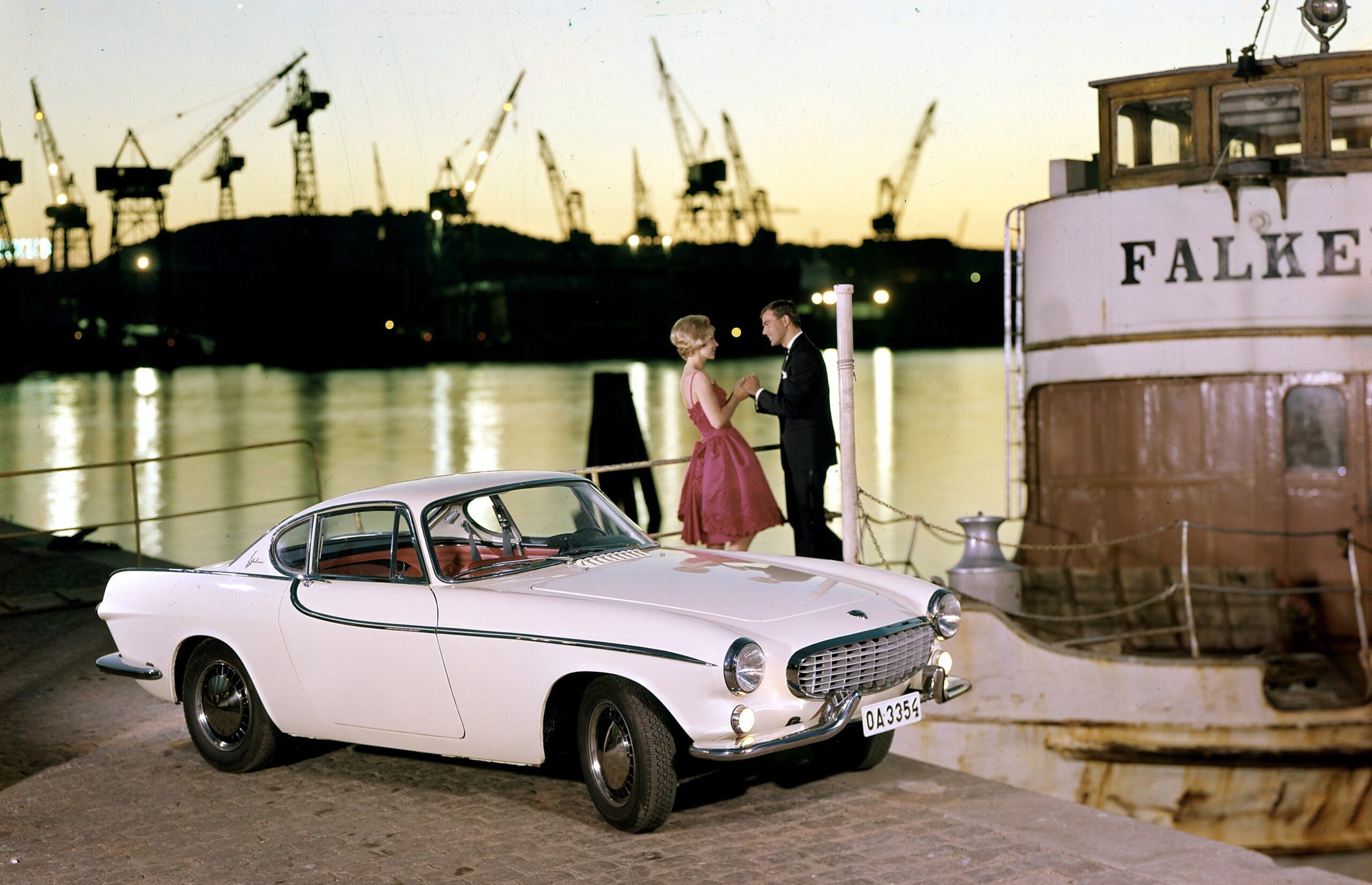 An exterior view of a 1961 Volvo P1800