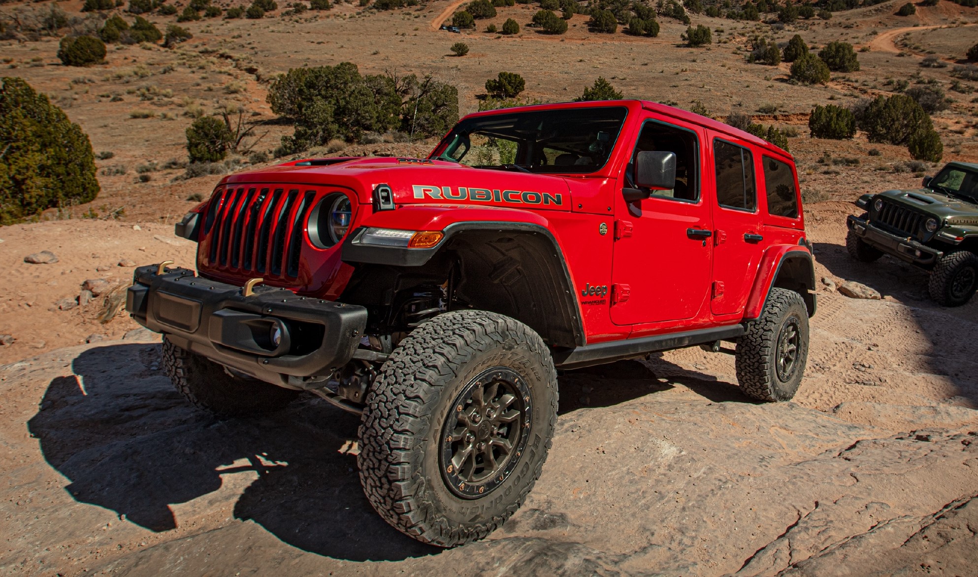A front view of the The 2021 Jeep Wrangler Rubicon 392 Launch Edition