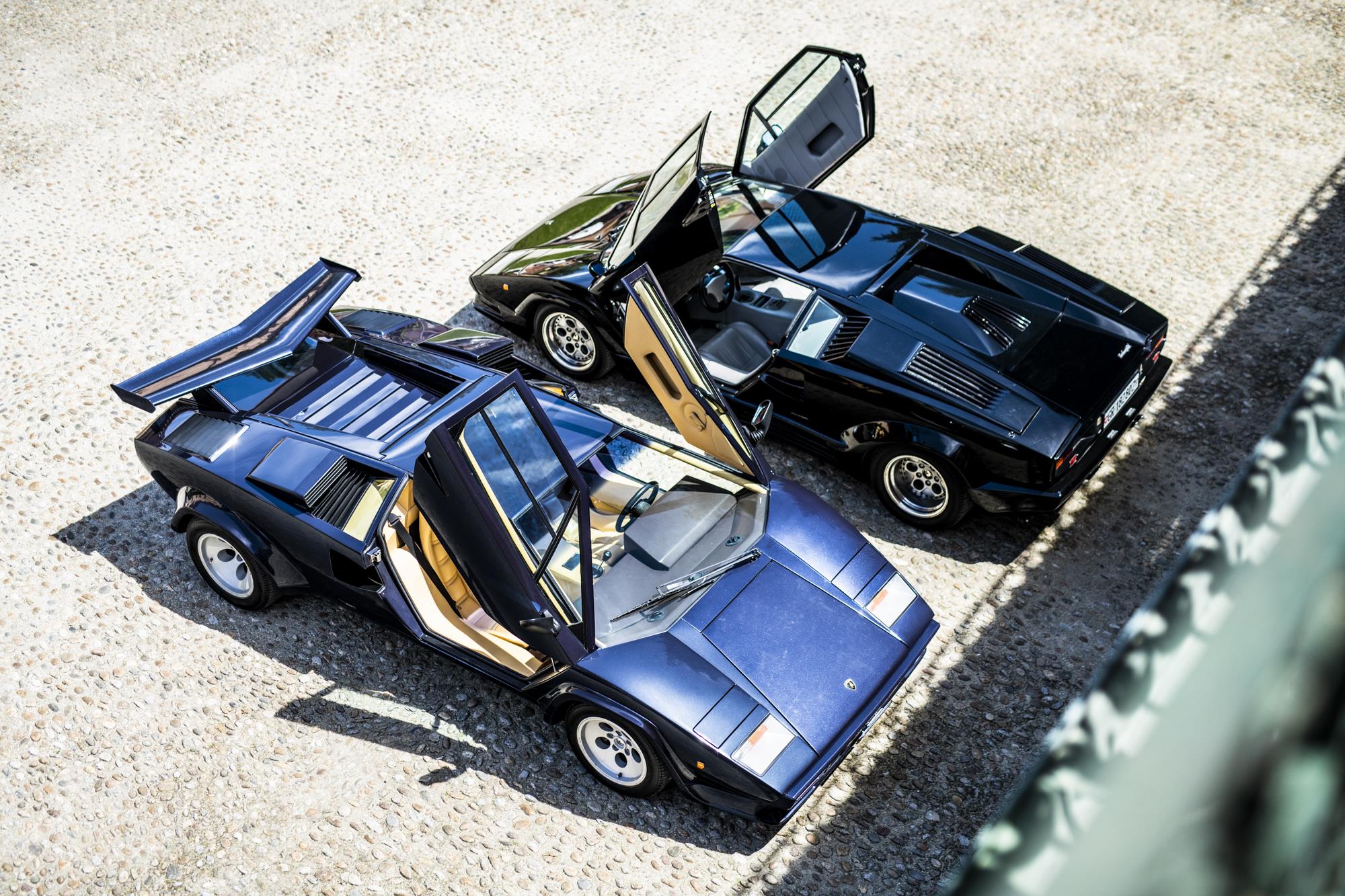 Countach 5000 S (left) and Countach 25th Anniversary (right).