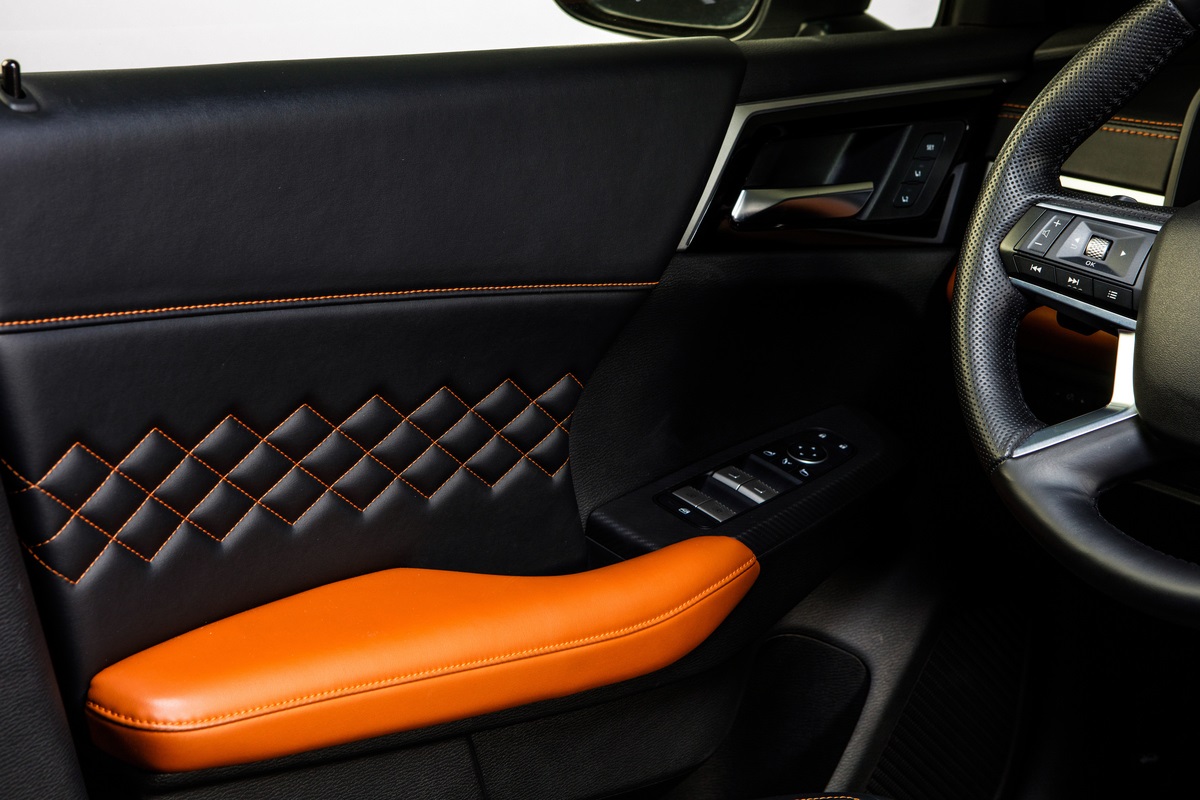 A front door panel pocket in the Outlander