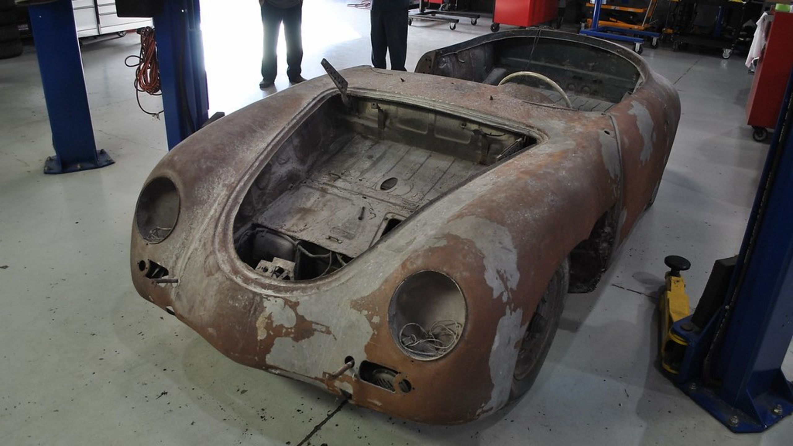 A rusty shell of a 1957 Porsche 356 Speedster