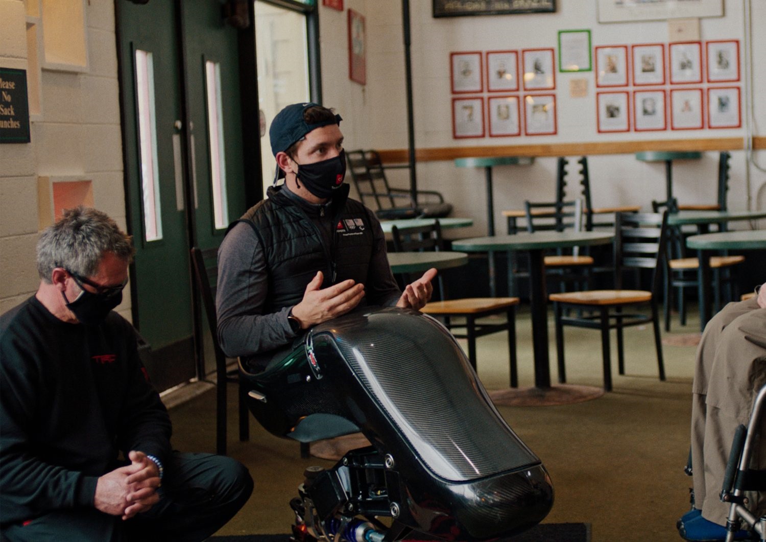 Paralympic medalist Andrew Kurka talks with the team at Toyota Racing Development USA about the Toyota Sit-Ski project.