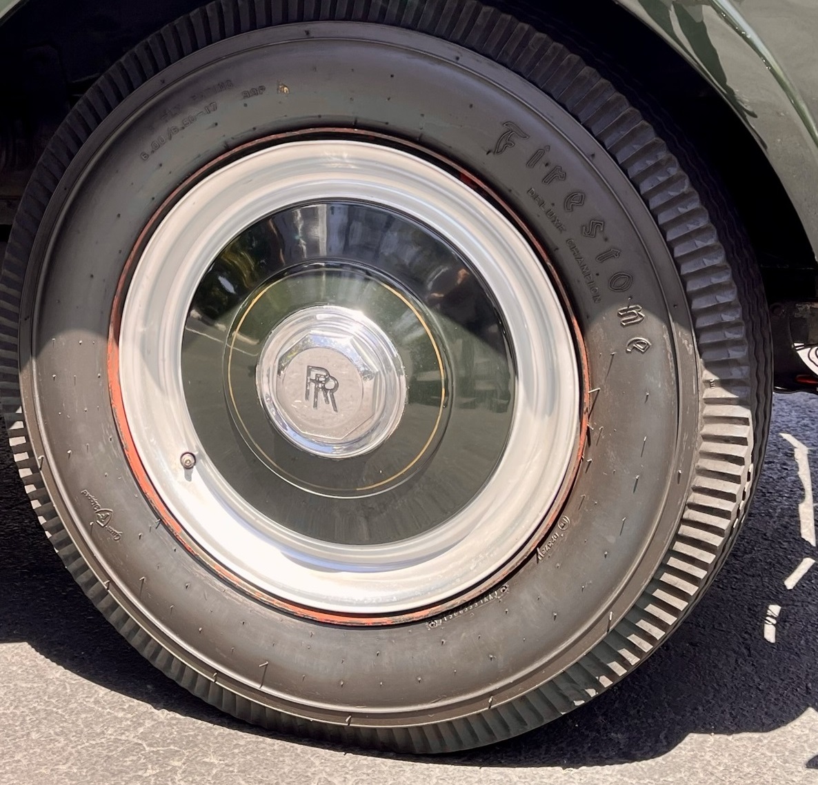 A tire on the 1952 Silver Wraith