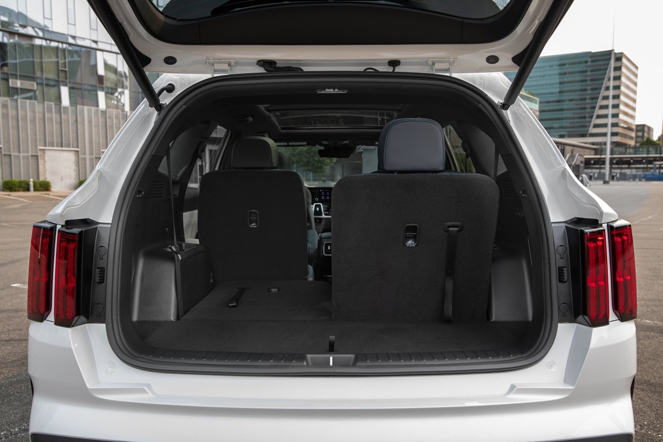 The Sorento’s third row that folds flat to the floor.