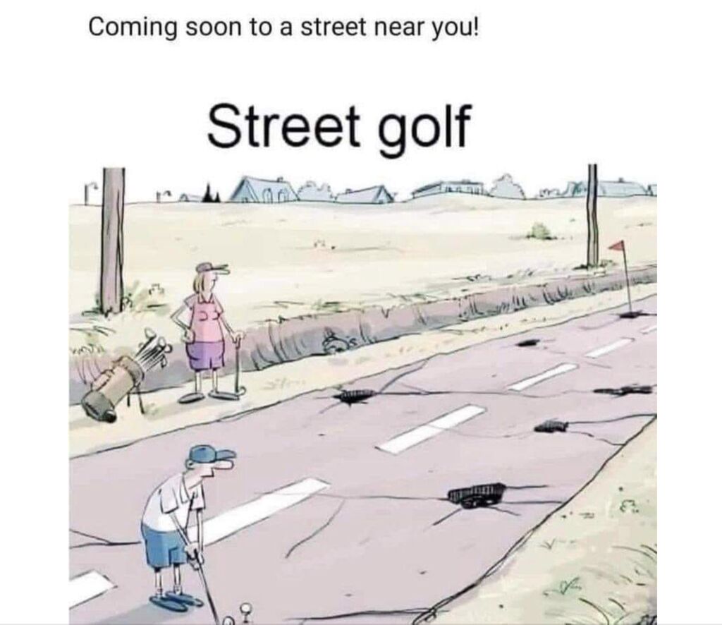 A pothole-crumbled street in San Diego