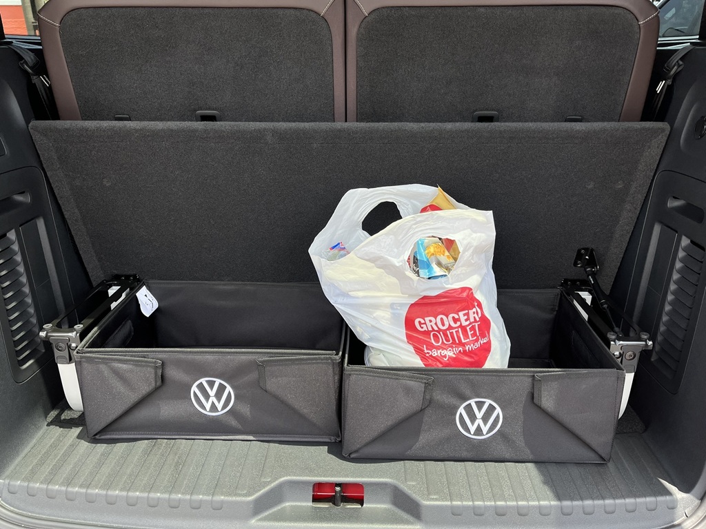 The Flexboard adjustable storage system, with two flexible bins.