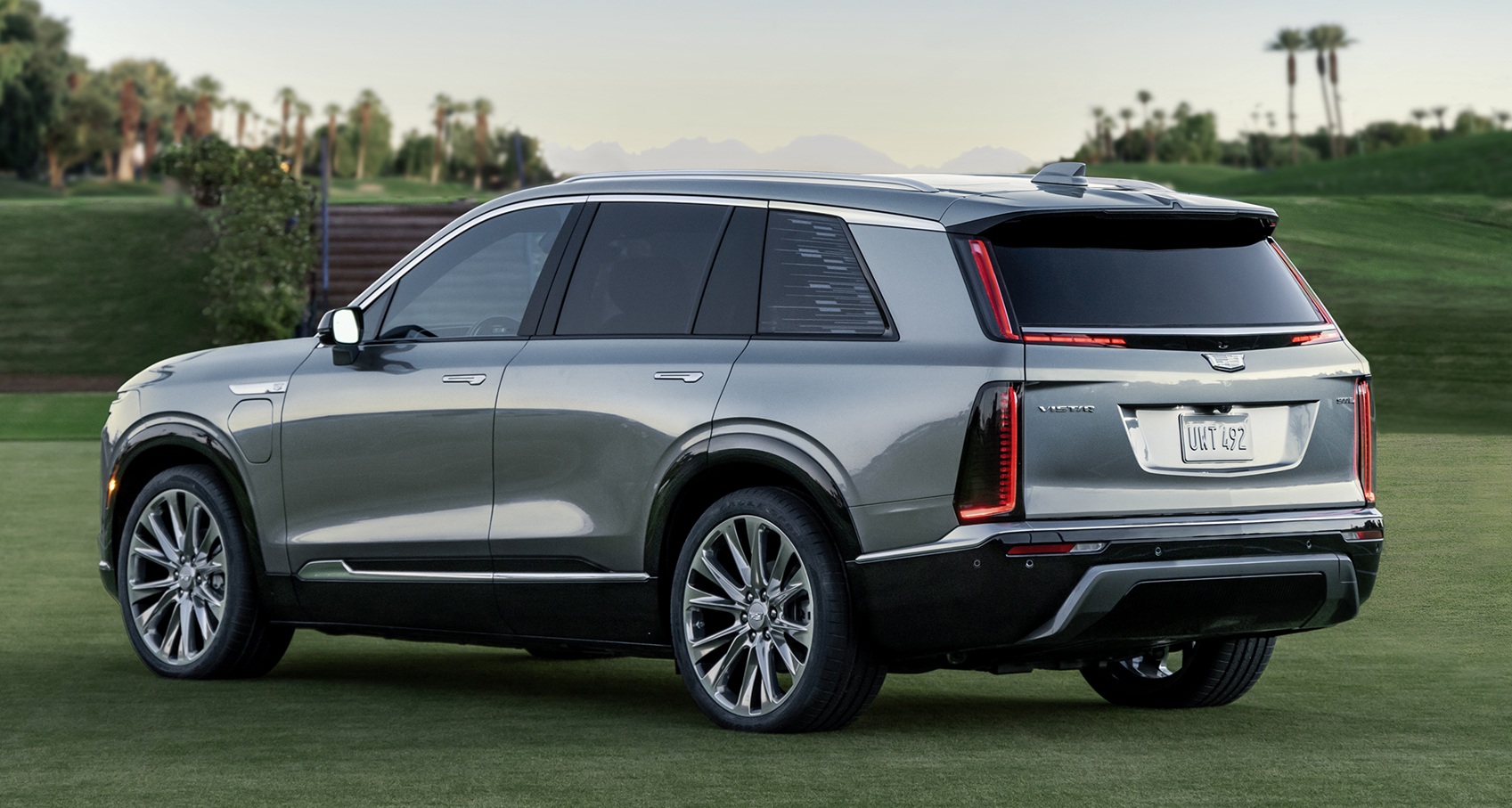 The 2026 Cadillac VISTIQ electric SUV. in Argent Silver.