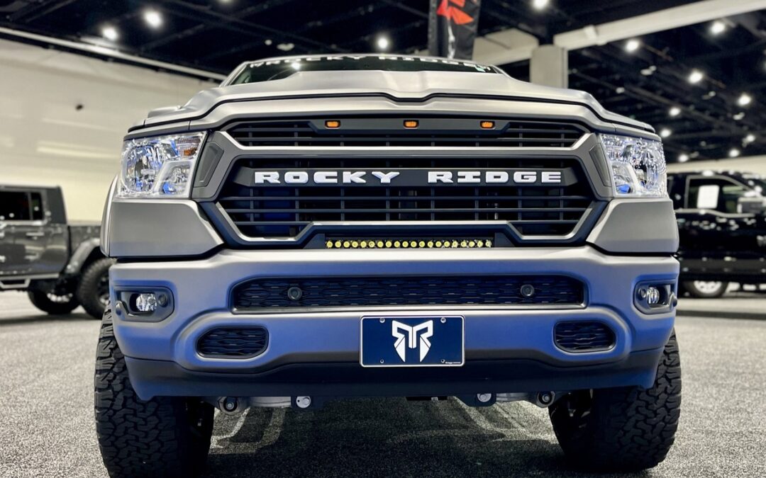 A big mugshot of the front of Ram Rocky Ridge pickup