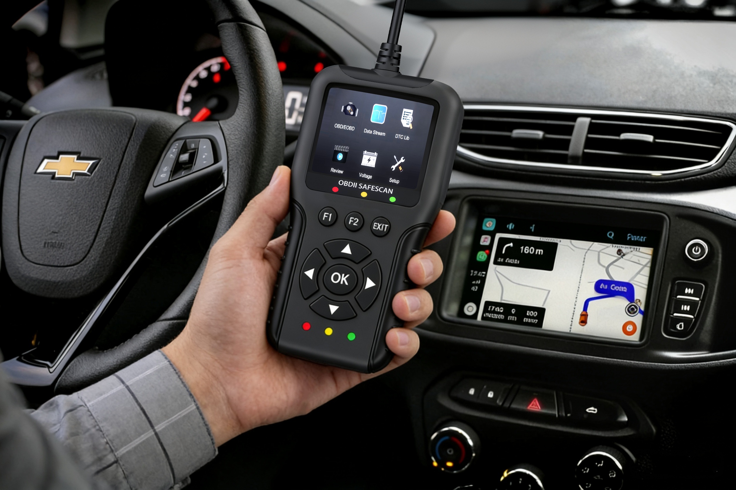 An smartphone app in the hand of a user showing the UJS Rocco app face