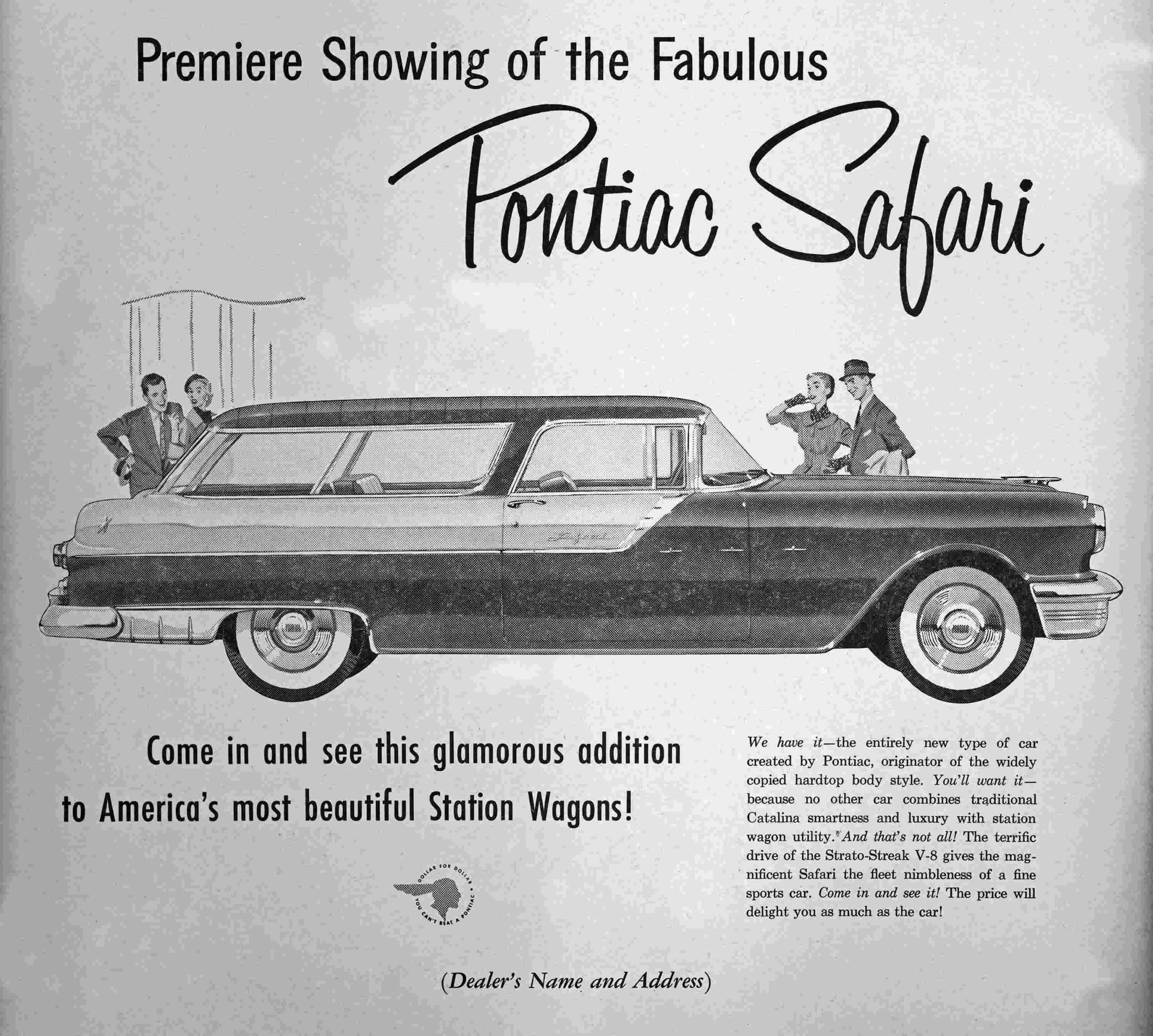 A black and white dealer-specific newspaper print ad promoting “A Premiere Showing. “We have it …”You’ll Want It.”