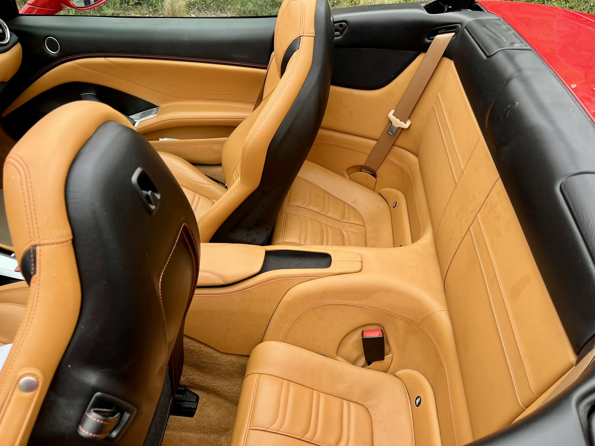 The The California T has a 2+2 seating format, though the back seats are kid-size.