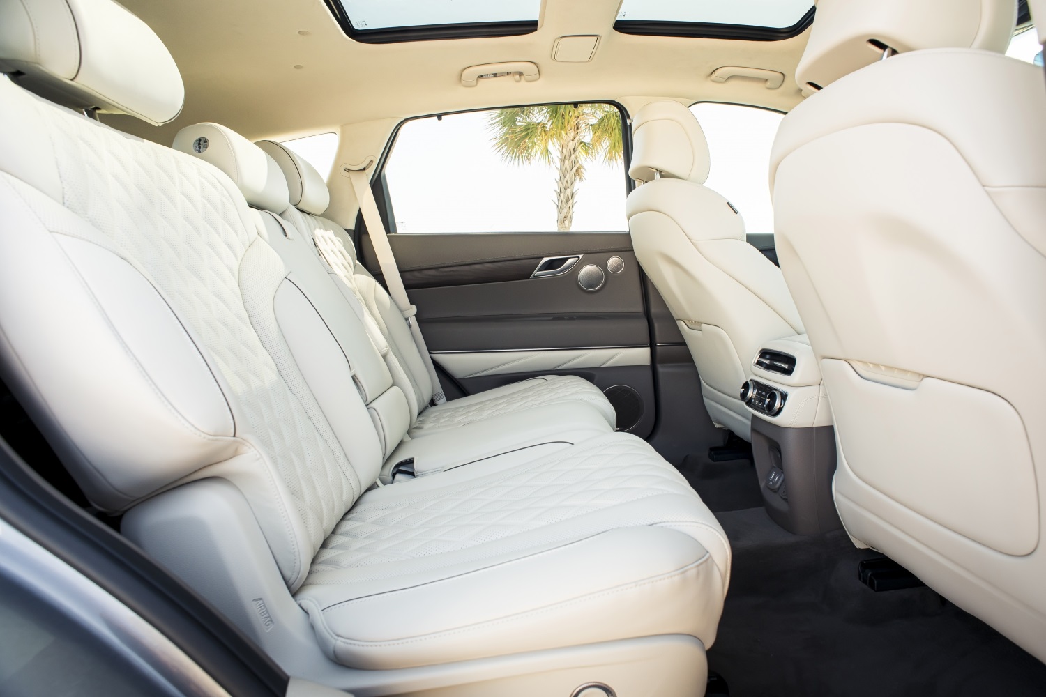The second row has full temperature control, heated-ventilated window seats, and power recline.