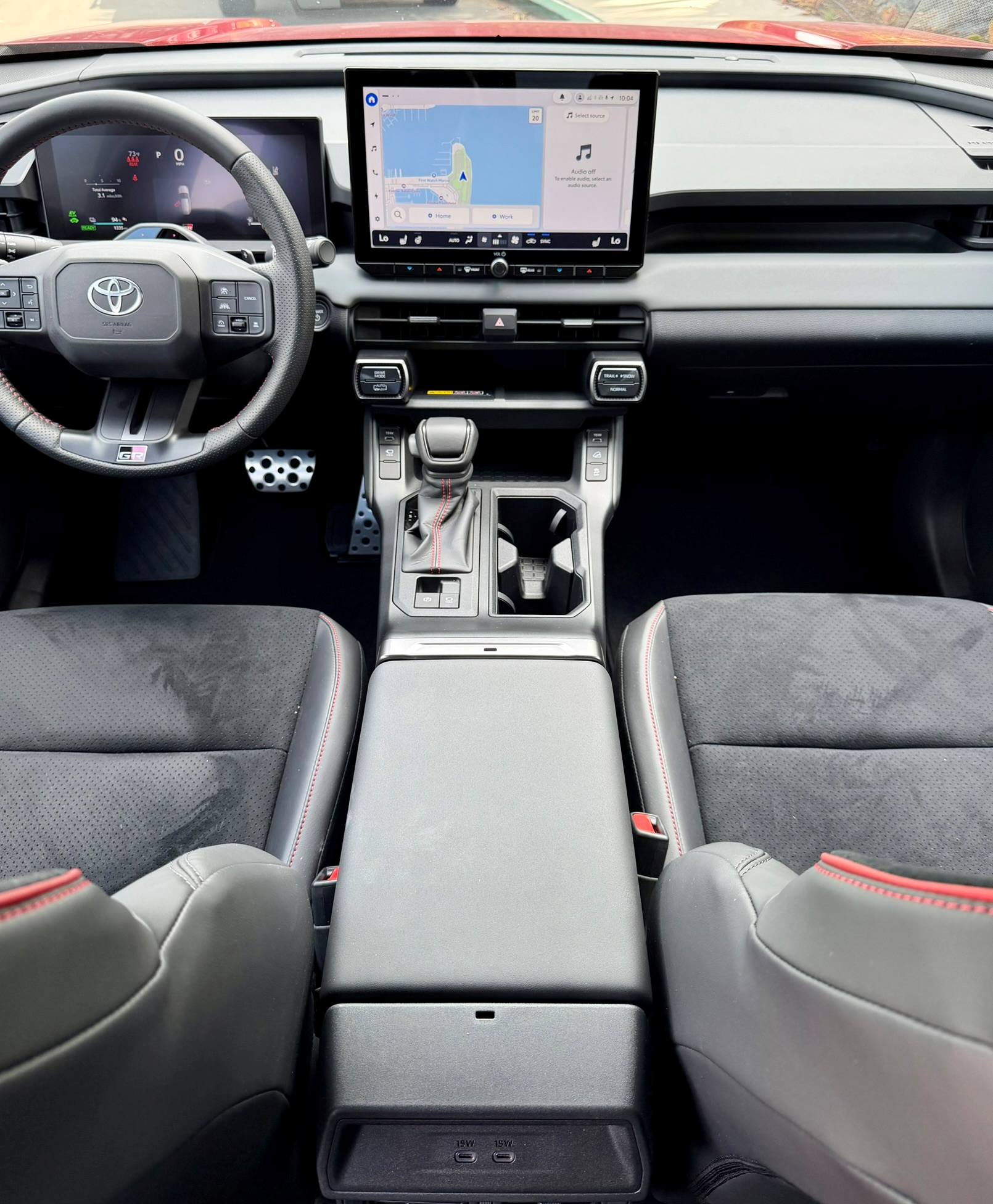 Looking at the Center console from back seat.